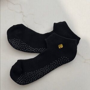 Black Non-Slip Socks with Gold Logo